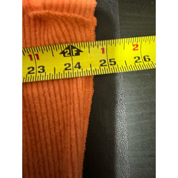 Free People Main Squeeze Hacci Top Long Balloon Sleeve Ribbed Orange Size XS - Picture 9 of 10